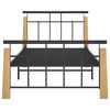vidaXL Cadre de lit sans matelas m&eacute;tal bois de ch&ecirc;ne massif 90x200 cm