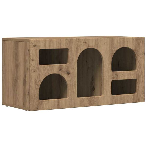 vidaXL Meuble TV Ch&ecirc;ne artisanal 80 x 35 x 40 cm Bois d'ing&eacute;nierie