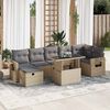 vidaXL Salon de jardin avec coussins 8 pcs beige r&eacute;sine tress&eacute;e