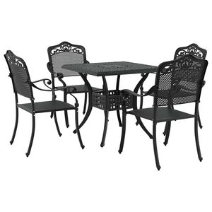 vidaXL Ensemble de tables de jardin 5 pcs Noir Aluminium coul&eacute;