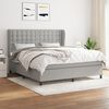 vidaXL Sommier &agrave; lattes de lit avec matelas Gris clair 180x200cm Tissu