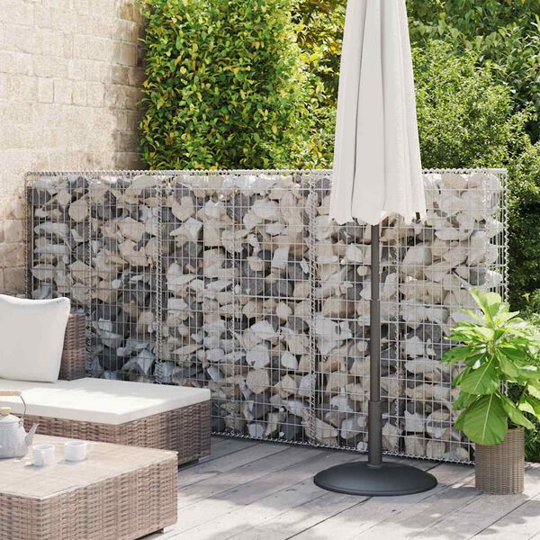 vidaXL Mur &agrave; gabion avec couvercles Acier galvanis&eacute; 100x20x150 cm