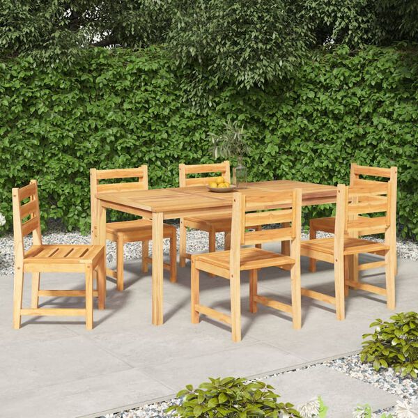 vidaXL Ensemble &agrave; manger de jardin 7 pcs Bois de teck solide