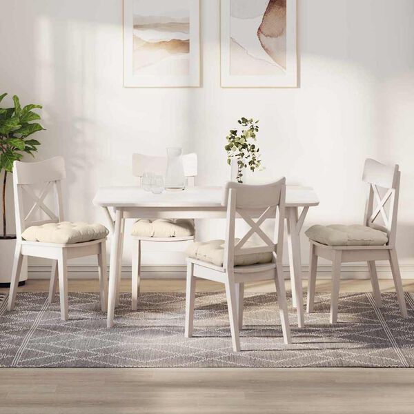 vidaXL Coussins de siège 4 pcs Crème 40 x 40 cm