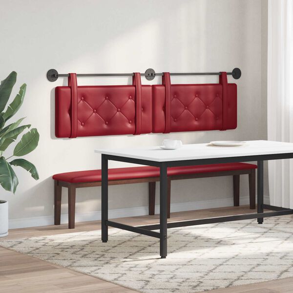 vidaXL T&ecirc;te de lit suspendue Bordeaux 190 x 55 x 5 cm Simili cuir