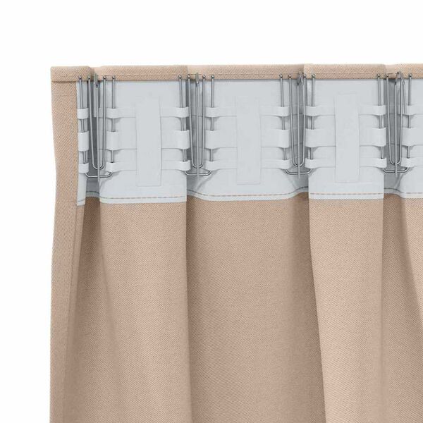 vidaXL Rideaux occultants avec anneaux 2 pcs Taupe 245 x 140 cm