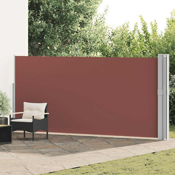 vidaXL Auvent lat&eacute;ral r&eacute;tractable de patio 170x1200 cm Marron