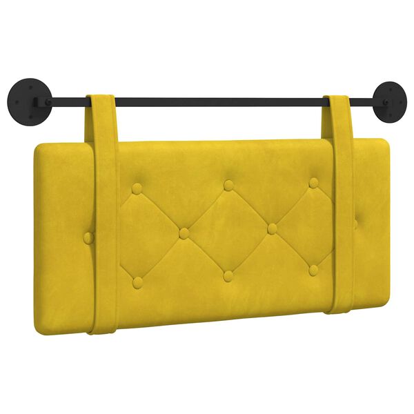 vidaXL T&ecirc;te de lit suspendue Jaune 100 x 55 x 5 cm Velours