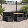 vidaXL Salon de jardin avec coussins 8 pcs noir r&eacute;sine tress&eacute;e acacia