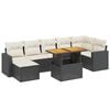 vidaXL Salon de jardin 8 pcs avec coussins noir r&eacute;sine tress&eacute;e