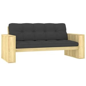 vidaXL Banc de jardin avec coussins anthracite 179 cm Pin impr&eacute;gn&eacute;