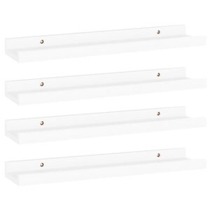 vidaXL &Eacute;tag&egrave;res murales 4 pcs Blanc 40x9x3 cm