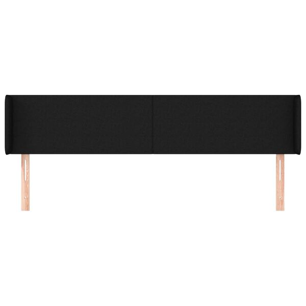vidaXL T&ecirc;te de lit avec oreilles Noir 163x16x78/88 cm Tissu