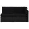 vidaXL Canap&eacute; sectionnel 2 places R&eacute;sine tress&eacute;e Noir