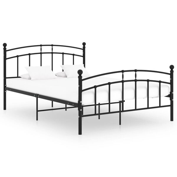 vidaXL Cadre de lit sans matelas noir m&eacute;tal 200x200 cm