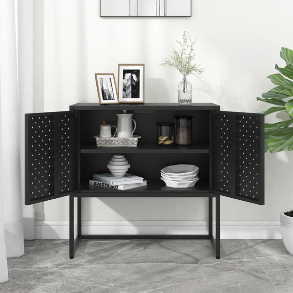 vidaXL Buffet Noir 75x35x75 cm Acier
