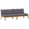 vidaXL Unit&eacute; de canap&eacute; du milieu 2 Pi&egrave;ce Gris Naturel et Fonc&eacute;