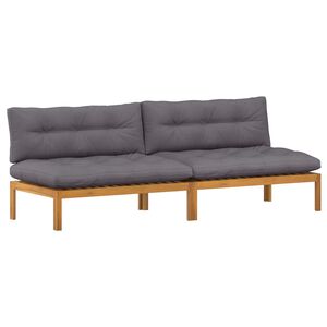 vidaXL Unit&eacute; de canap&eacute; du milieu 2 Pi&egrave;ce Gris Naturel et Fonc&eacute;