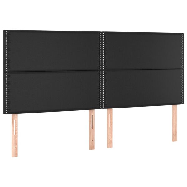 vidaXL T&ecirc;te de lit &agrave; LED Noir 200x5x118/128 cm Similicuir