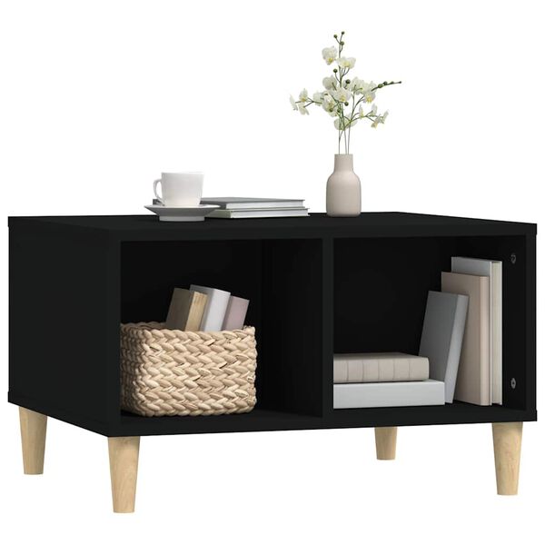 vidaXL Table basse Noir 60x50x36,5 cm Bois d'ing&eacute;nierie