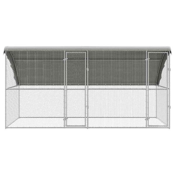 vidaXL Cage &agrave; poules 2 pcs Argent&eacute; 400 x 200 x 198,5 cm