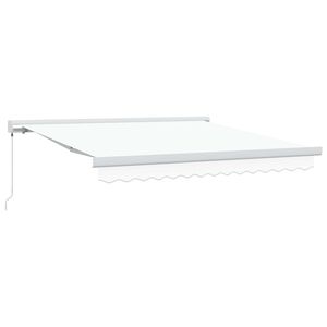 vidaXL Auvent R&eacute;tractable Blanc 300 x 250 cm Tissu et M&eacute;tal