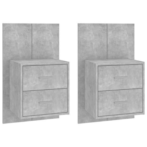 vidaXL Tables de chevet murales 2 pcs Gris b&eacute;ton