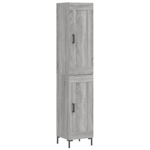 vidaXL Buffet haut Sonoma gris 34,5x34x180 cm Bois d'ing&eacute;nierie