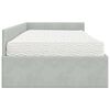 vidaXL Cadre de lit d'angle avec matelas 2 pcs Gris clair Velours