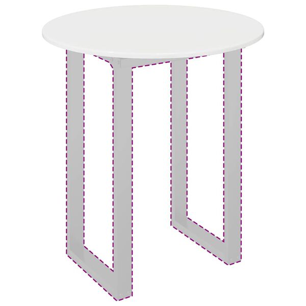 vidaXL Plateau de table Blanc brillant 70 x 70 x 1,5 cm