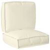 vidaXL Set de coussins de palette Tissu Oxford Cr&egrave;me 50 x 50 x 12 cm