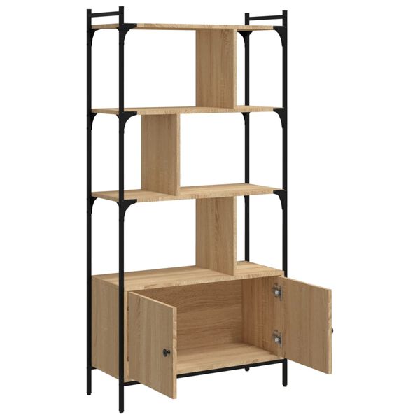 vidaXL Biblioth&egrave;que avec portes Ch&ecirc;ne Sonoma 76,5x30x154,5 cm Bois d'ing&eacute;nierie