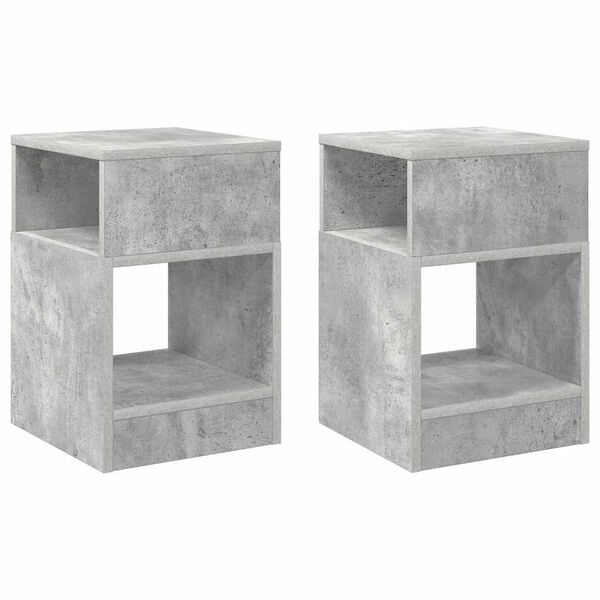 vidaXL Table d'appoint 2 pcs Gris b&eacute;ton 30,5 x 30 x 45 cm