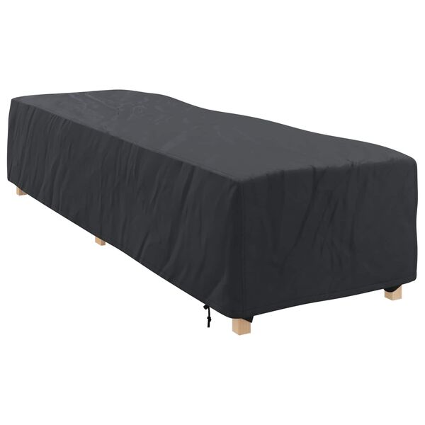 vidaXL Housse de Transat Uni Noir 74 x 210 x 40 cm tissu