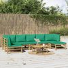 vidaXL Salon de jardin 8 pcs avec coussins vert bambou