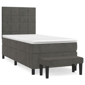 vidaXL Sommier &agrave; lattes de lit avec matelas Gris fonc&eacute; 100x200 cm