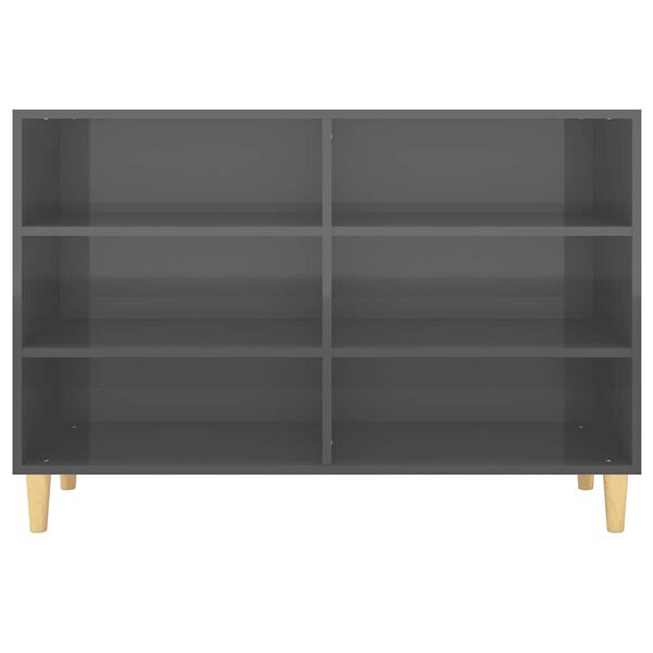 vidaXL Buffet Gris brillant 103,5x35x70 cm bois d'ingénierie