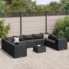 vidaXL Salon de jardin 10 pcs avec coussins noir r&eacute;sine tress&eacute;e