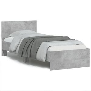 vidaXL Cadre de lit sans matelas avec t&ecirc;te de lit gris b&eacute;ton 90x200 cm
