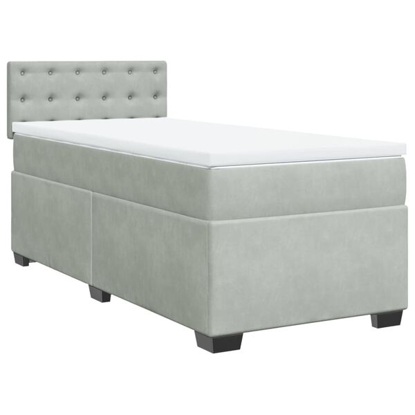 vidaXL Sommier &agrave; lattes de lit et matelas Gris clair 100x200cm Velours