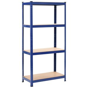 vidaXL &Eacute;tag&egrave;re de rangement &agrave; 4 niveaux Bleu Acier et bois ing&eacute;nierie