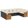 vidaXL Salon de jardin 9 pcs avec coussins noir r&eacute;sine tress&eacute;e