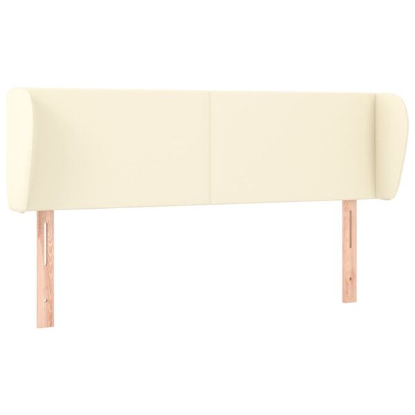 vidaXL T&ecirc;te de lit avec oreilles Cr&egrave;me 147x23x78/88 cm Similicuir