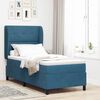vidaXL Lit &agrave; ressorts avec matelas Bleu fonc&eacute; 200 x 90 cm Polyester