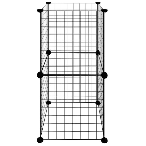 vidaXL Cage animaux de compagnie à 8 panneaux Noir 35x35 cm Acier