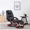 vidaXL Fauteuil de massage avec repose-pied noir similicuir