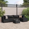 vidaXL Salon de jardin 5 pcs avec coussins Noir R&eacute;sine tress&eacute;e