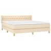 vidaXL Sommier &agrave; lattes de lit avec matelas Cr&egrave;me 180x200 cm Tissu