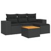 vidaXL Salon de jardin 5 pcs avec coussins noir r&eacute;sine tress&eacute;e
