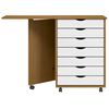 vidaXL Armoire roulante avec bureau MOSS marron miel bois de pin